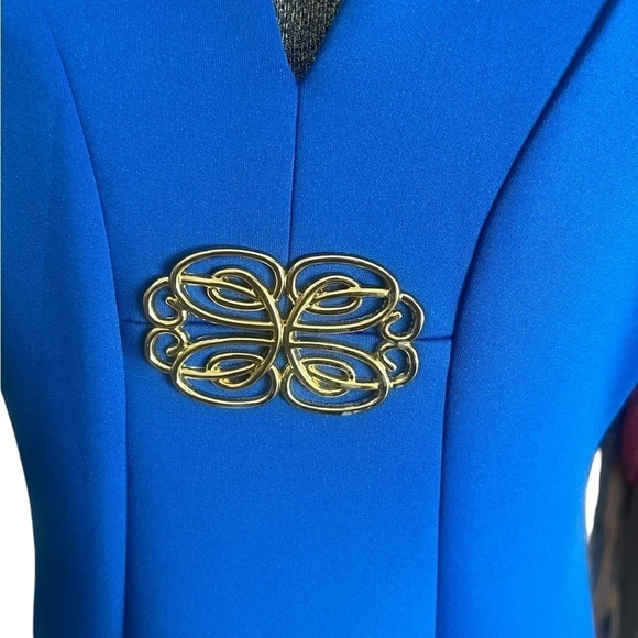 Calvin Klein Women’s V Neck Royal Blue Sheath Dress - Picture 4 of 9